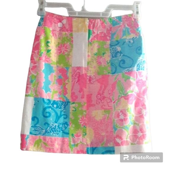 VINTAGE LILLY PULITZER MULTI PETAL PATCH SKIRT - Picture 2 of 4